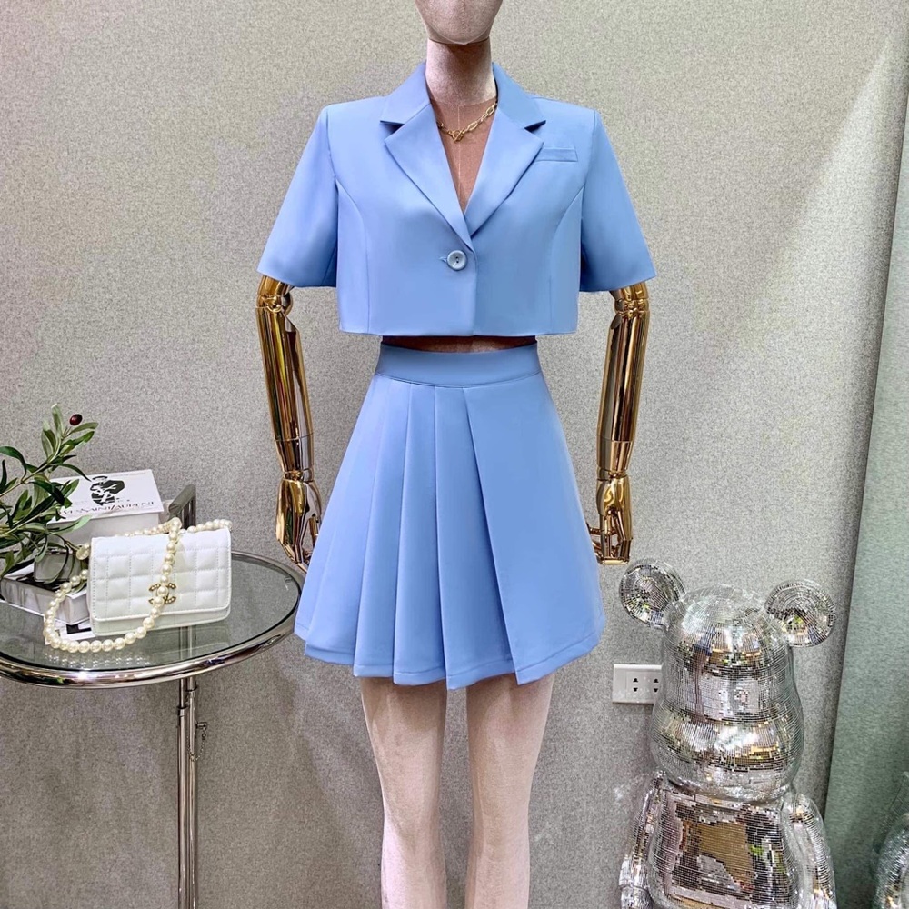 Set 2 pc: Top + Pleated Skirt